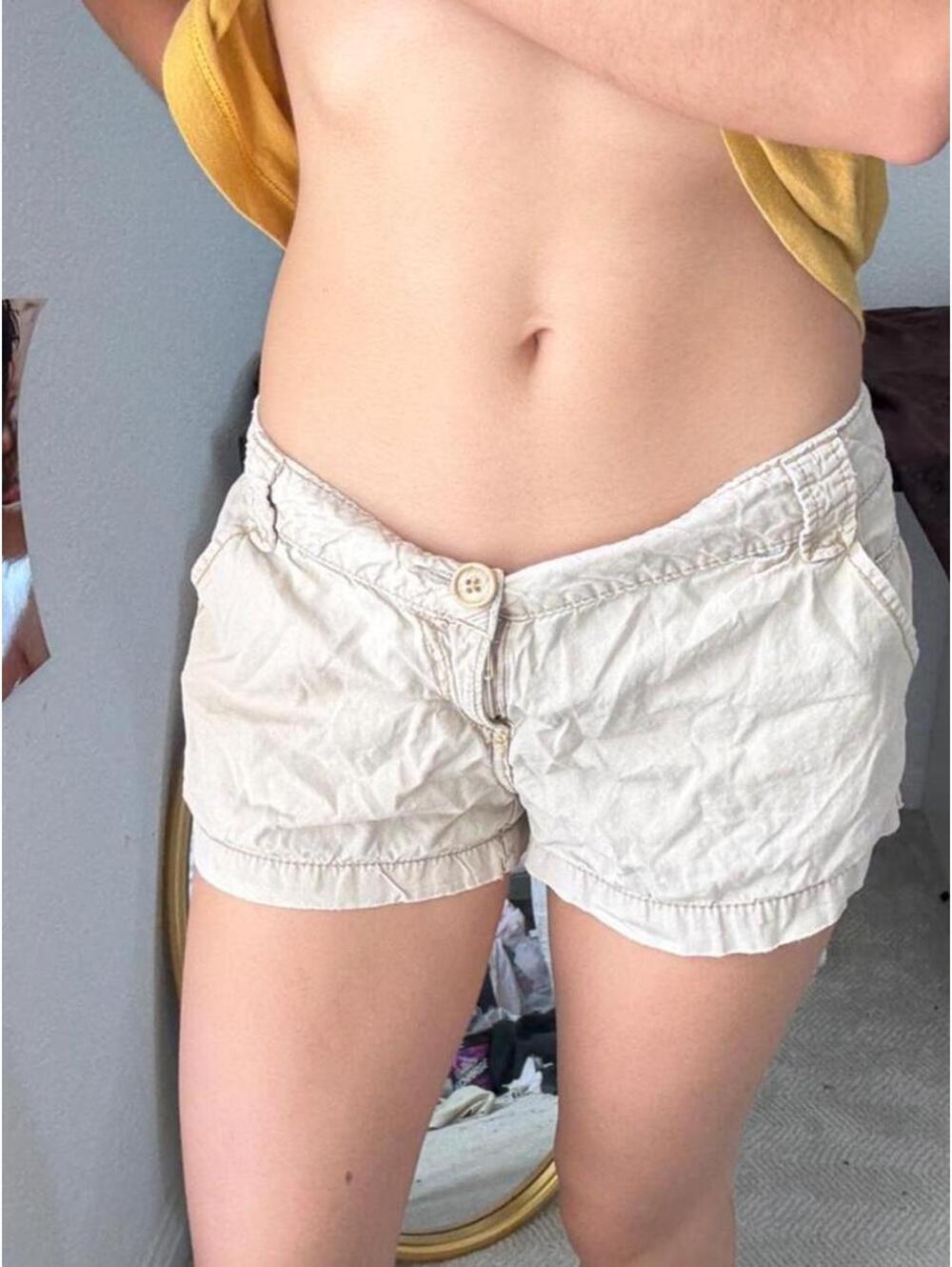 No Boundaries Women's Cream and Tan Shorts